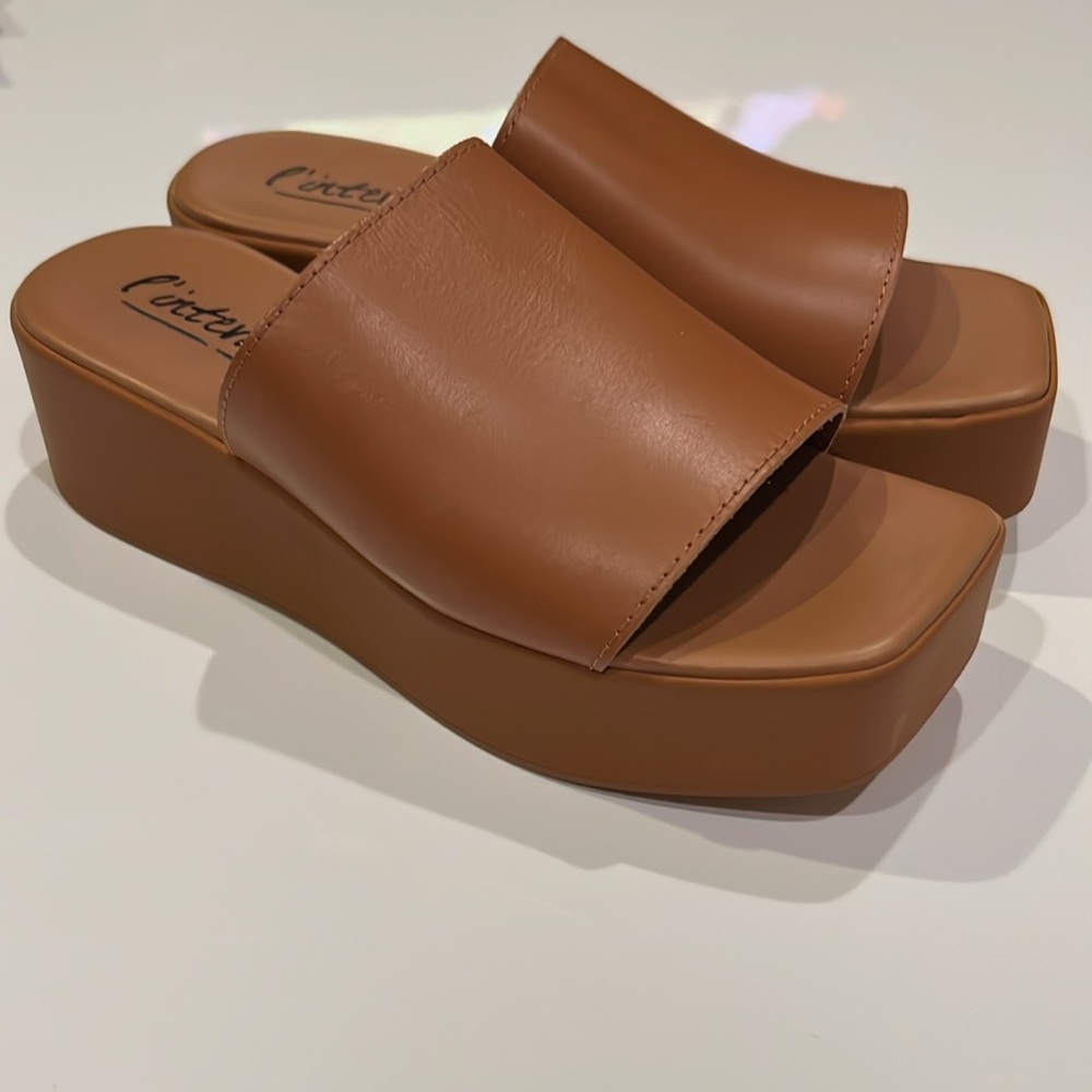 L’Intervalle Fox Tan mules sandals, Leather Upper, Padded Insole, Made in Italy - Picture 2 of 8